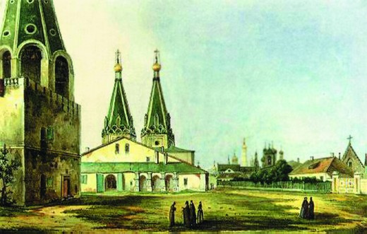 Rabus vid na Alexeevsky monastyr 1838 520x331 Храм, по которому можно изучать историю
