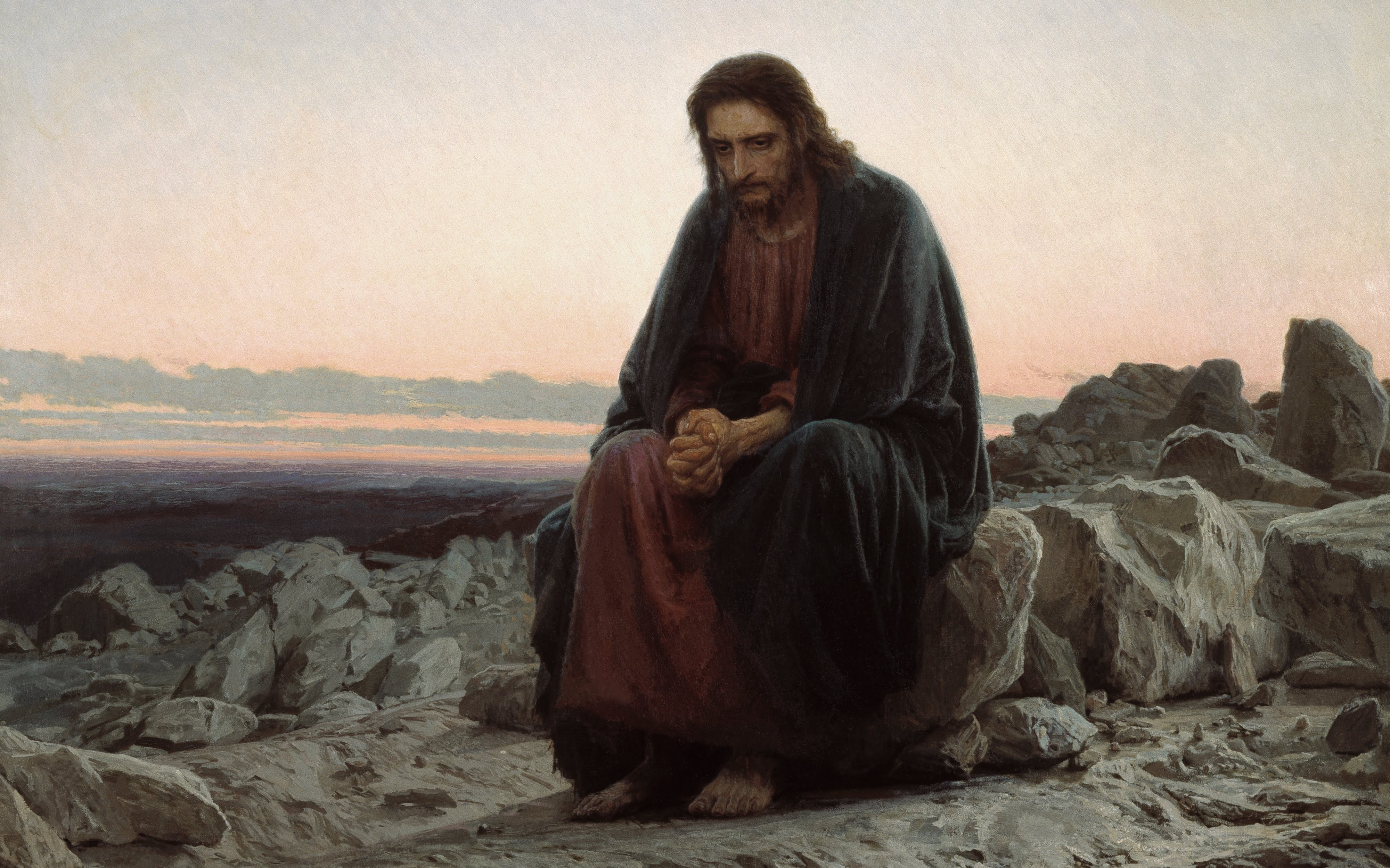 Очи мысленныя. Христос в пустыне 1872 Крамской. И Н Крамской Христос в пустыне. Крамской Христос в пустыне картина оригинал.